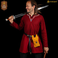 Yellow Medieval Bag in Suede Leather