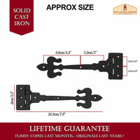 5002500245OB 2SET vintage hinges 20.3cmx6cm