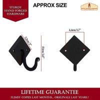 500269OB square based wall hook 9.1cm