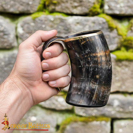 650ml Horn Tankard with Handle - Functional Fantasty Prop