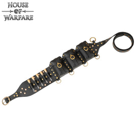 Healers Triple Pouch Black Leather Belt