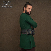 Healers Triple Pouch Black Leather Belt