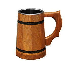 Wooden Tankard with Stainless Steel Inside