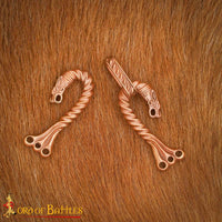 Cloak Clasp with Celtic Wolf Motifs Solid Bronze