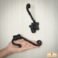Authentic oil blackened Cast Iron coat hook