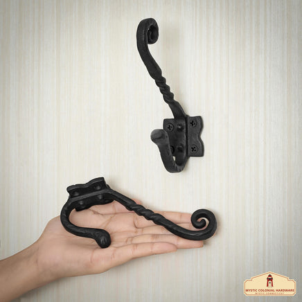 Authentic oil blackened Cast Iron coat hook