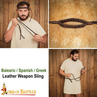Balearic slingers sling for throwing stones