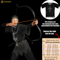 Black and silver chainmail shirt size chart