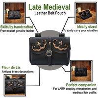 Medieval Bag with Buckle annd Brass Fittings