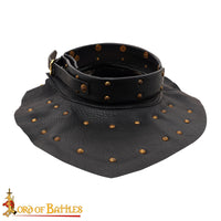 Black medieval brigandine collar armour