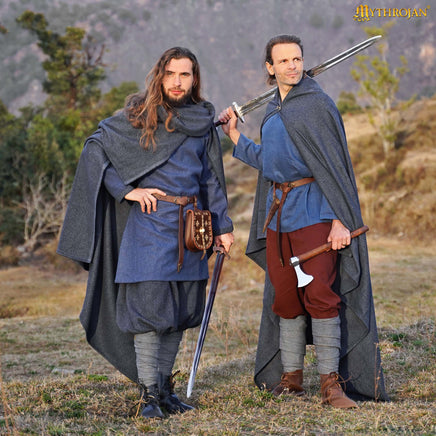Blue historical Celtic wool cloak