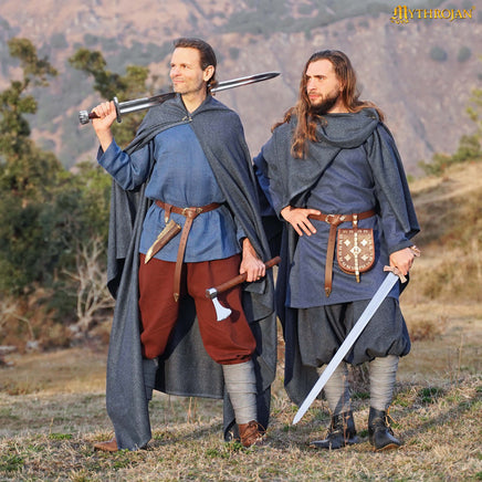 Blue historical Viking wool cloak