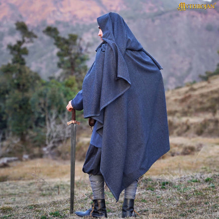 Blue reproduction Viking wool cloak