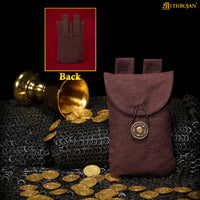 Brown fantasy dice bag pouch