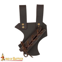 Brown side holding leather sword holder frog