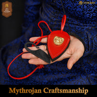 Celtic Ring Necklace Knife with Red Leather Sheath