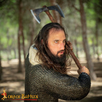 Chainmail costume full length black hauberk for medieval costumes