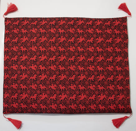 medieval cushion red eagle