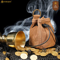 Medieval Drawstring Belt Bag - Brown