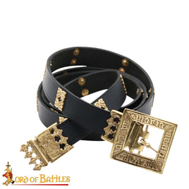 Medieval Belt with Quatrefoil Pierced Mounts