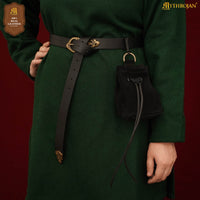 Medieval Drawstring Belt Bag - Black