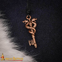 Caduceus Snake Key Pendant