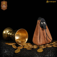 Black and Brown Drawstring Pouch