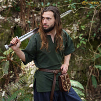 Living History Canvas Tunic 100% Cotton GreenShort-Sleeve