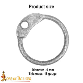 Loose Chainmail Rings 9mm 18g Round Ring. Includes Round Rivets
