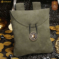 Renaissance Suede Forest Green Belt Pouch