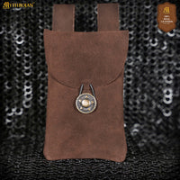 Renaissance Suede Belt Pouch - Chocolate Brown