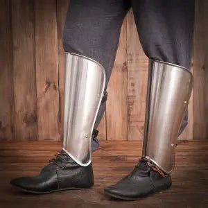 Dark Ages Simple Greaves Steel Handcrafted LARP Australia