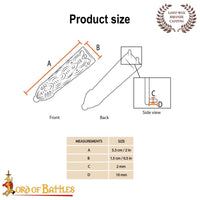 Viking Borre Belt End- Antiqued and Polished Finish