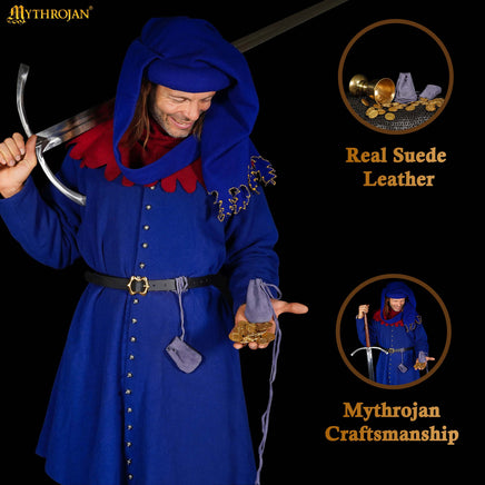 Dark Blue medieval dice bag