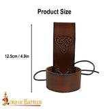 Dark brown leather Viking horn holder