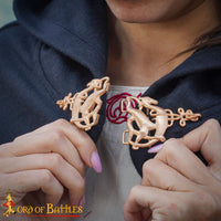 Dragon or stag knotwork medieval clasp - King Arthur - vikings theatrical costume