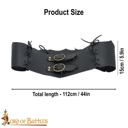 Extra Wide black fantasy medieval belt
