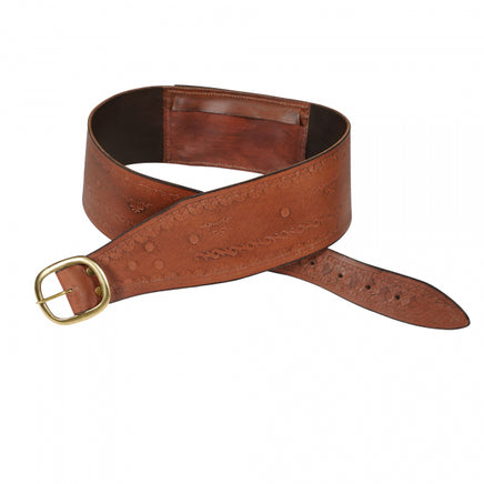 Extra wide leather belt