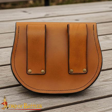 Genuine leather Medieval Celtic Knotwork Etched Belt Bag