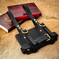 Gothic Belt mounted leather book holder available in Australia