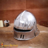 Gothic Medieval Sallet Helm Polished 18 Gauge Steel