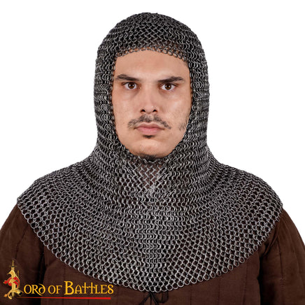 Gothic chainmail coif for theatre TV costume 
