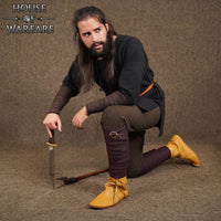 Viking Winingas – Brown Canvas Leg Wraps with brass clasps