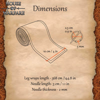 Viking Winingas – Brown Canvas Leg Wraps with brass clasps