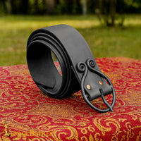 Wide Dark Ages Forged Belt Buckle Black or Brown