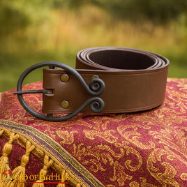 Wide Dark Ages Forged Belt Buckle Black or Brown