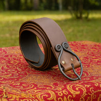 Wide Dark Ages Forged Belt Buckle Black or Brown