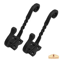 Handforged twisted iron towel hooks