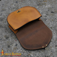 High Quality Genuine leather Viking Knotwork Etched Belt Bag