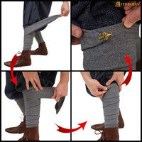 Viking Winingas – Wool Leg Wraps with Brass Raven Clasps